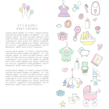 baby shower design icons