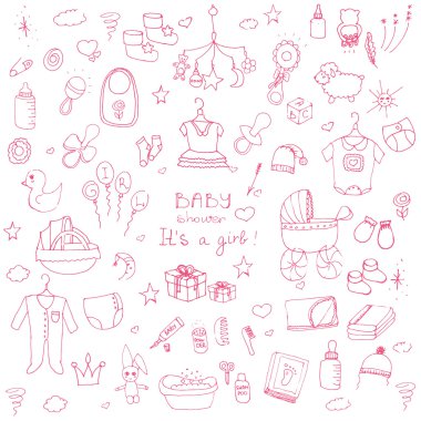 baby shower design icons