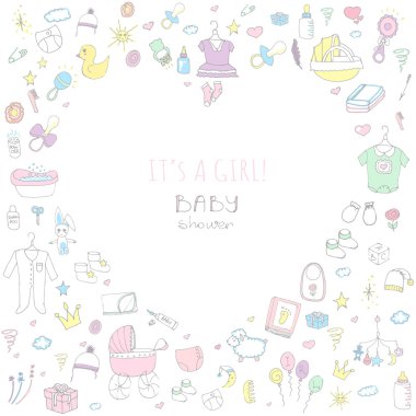 baby shower design icons