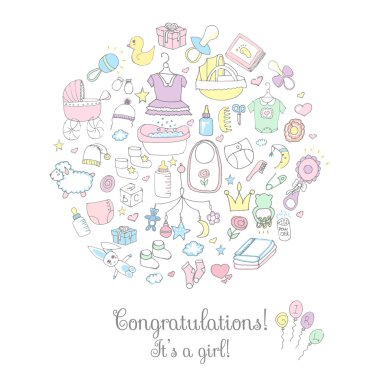 baby shower design icons