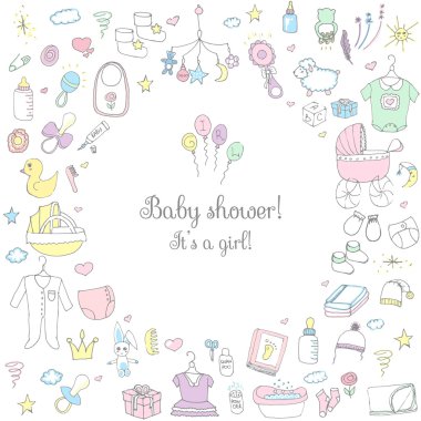 baby shower design icons
