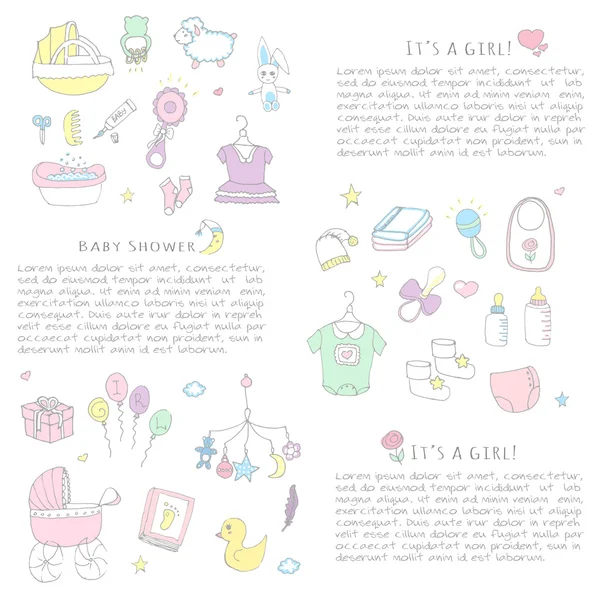 Baby shower design icons — Stock Vector