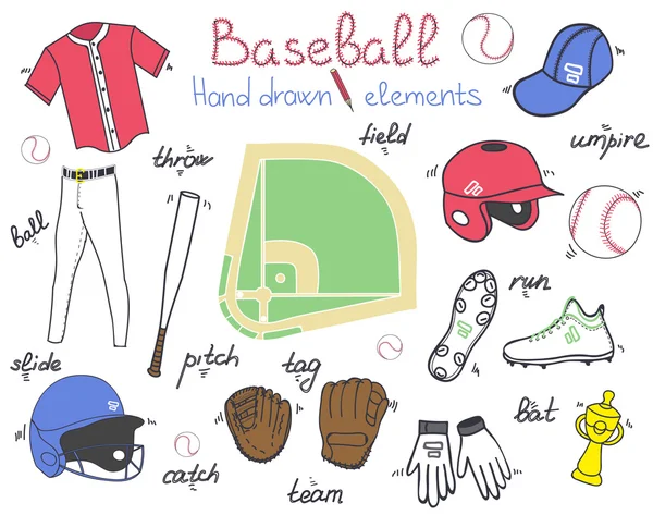 Baseball icons set — Stock Vector