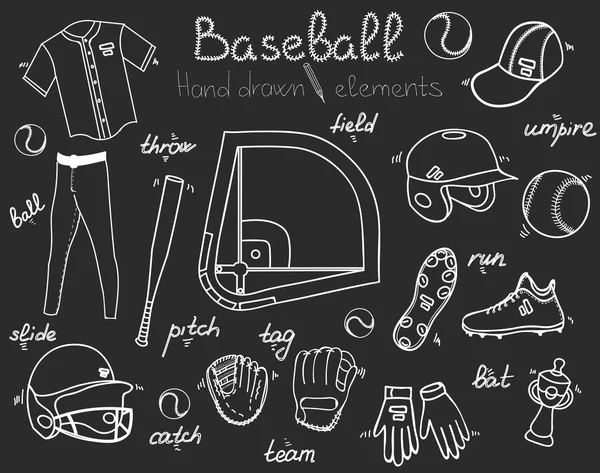 Baseball icons set — Stock Vector