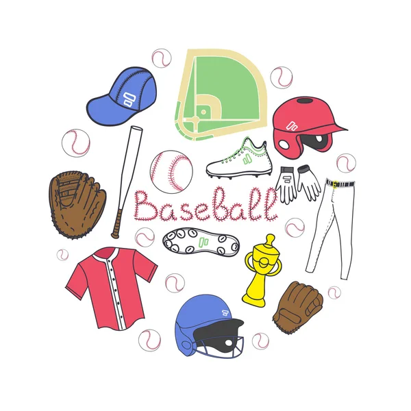 Baseball-Ikonen gesetzt — Stockvektor