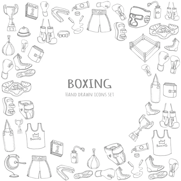 Doodle boxing set — 图库矢量图片