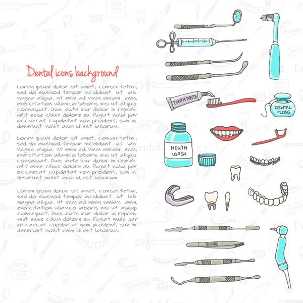 Iconos de cuidado dental — Vector de stock