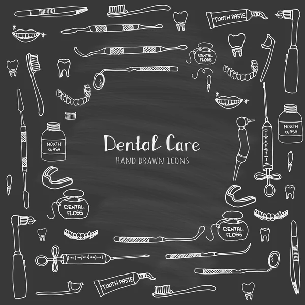 Iconos de cuidado dental — Vector de stock