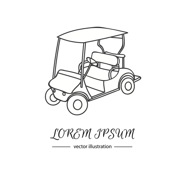 Icona disegnata a mano del golf cart — Vettoriale Stock