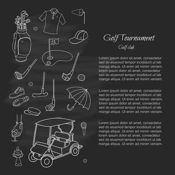 Hand drawn Golf collection — ストックベクタ