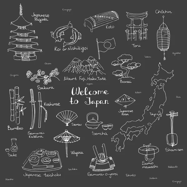 Bienvenue au Japon ensemble . — Image vectorielle