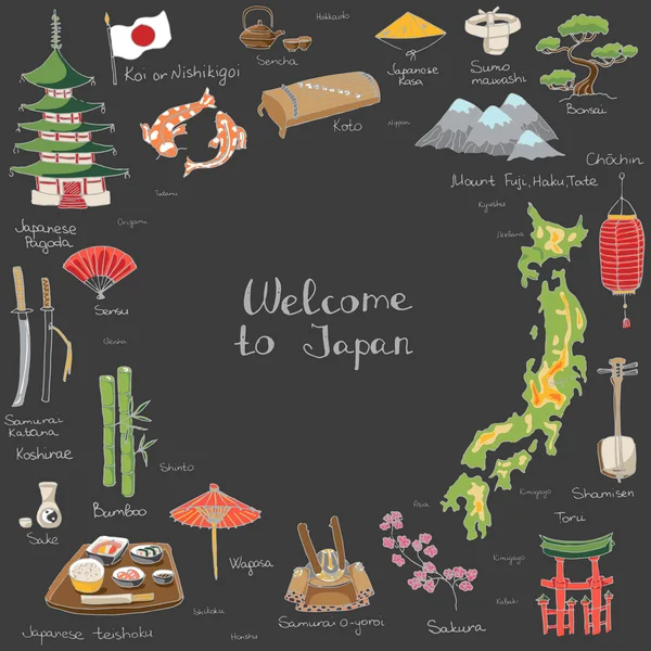 Bienvenue au Japon ensemble . — Image vectorielle