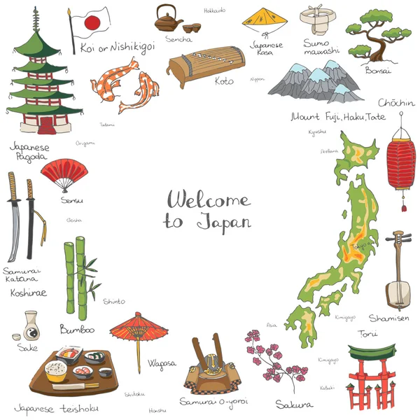 Bienvenue au Japon ensemble . — Image vectorielle