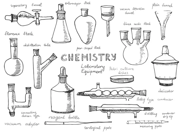 Ciencia equipo químico — Vector de stock