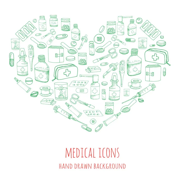 Soins de santé et icônes de la médecine — Image vectorielle