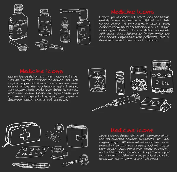 Symbole des Gesundheitswesens und der Medizin — Stockvektor