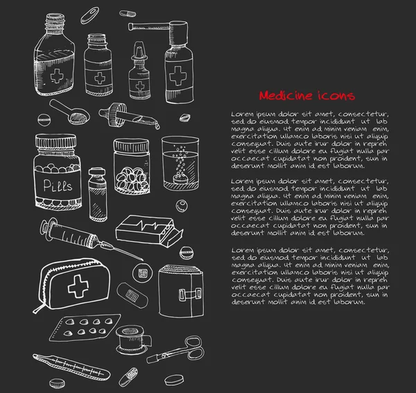 Symbole des Gesundheitswesens und der Medizin — Stockvektor