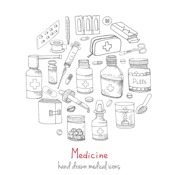 Cuidado de la salud y medicina iconos — Vector de stock
