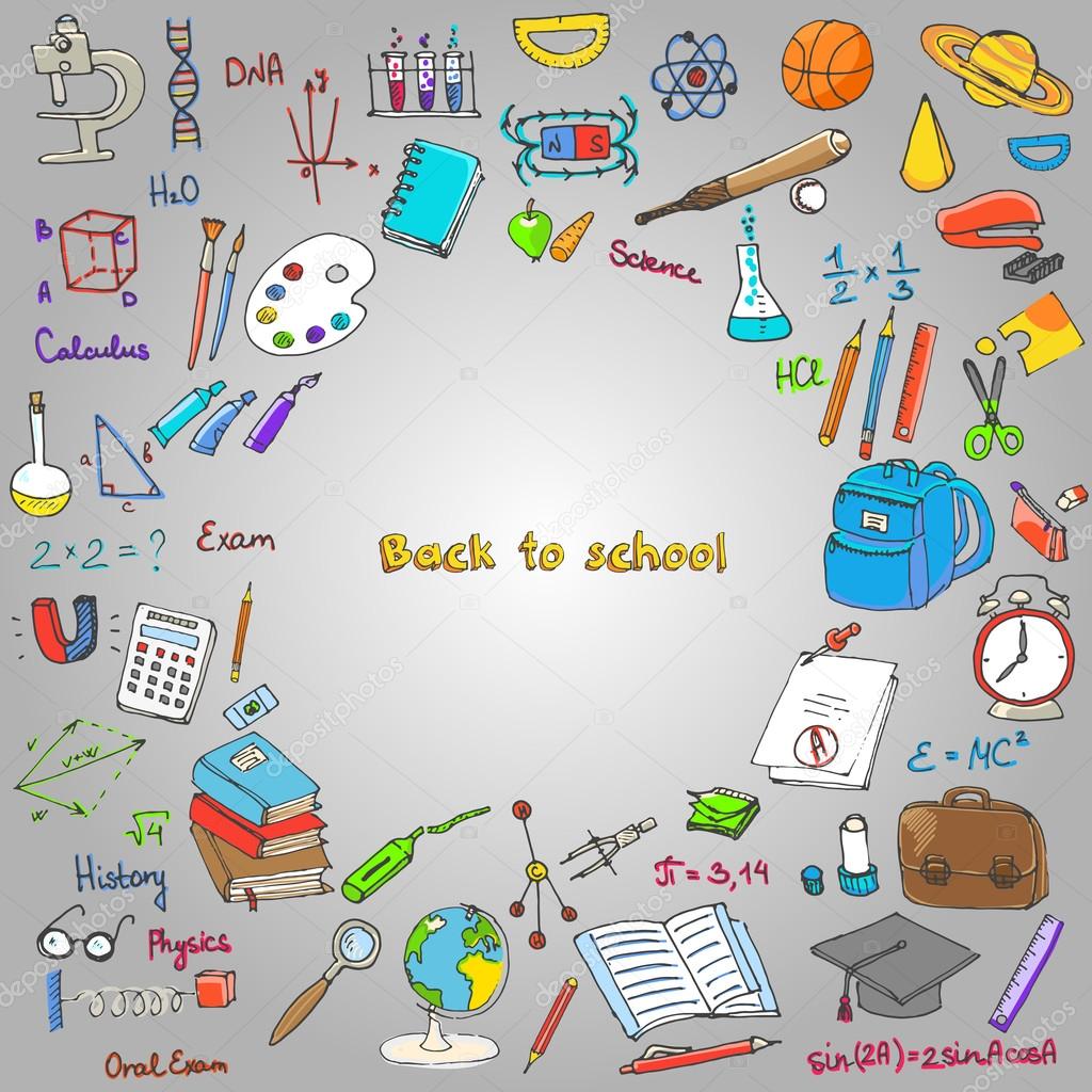 Vettoriale stockDisegno a mano libera oggetti scolastici di  ©Natasha_Pankina #96661184, image size:1024x1024