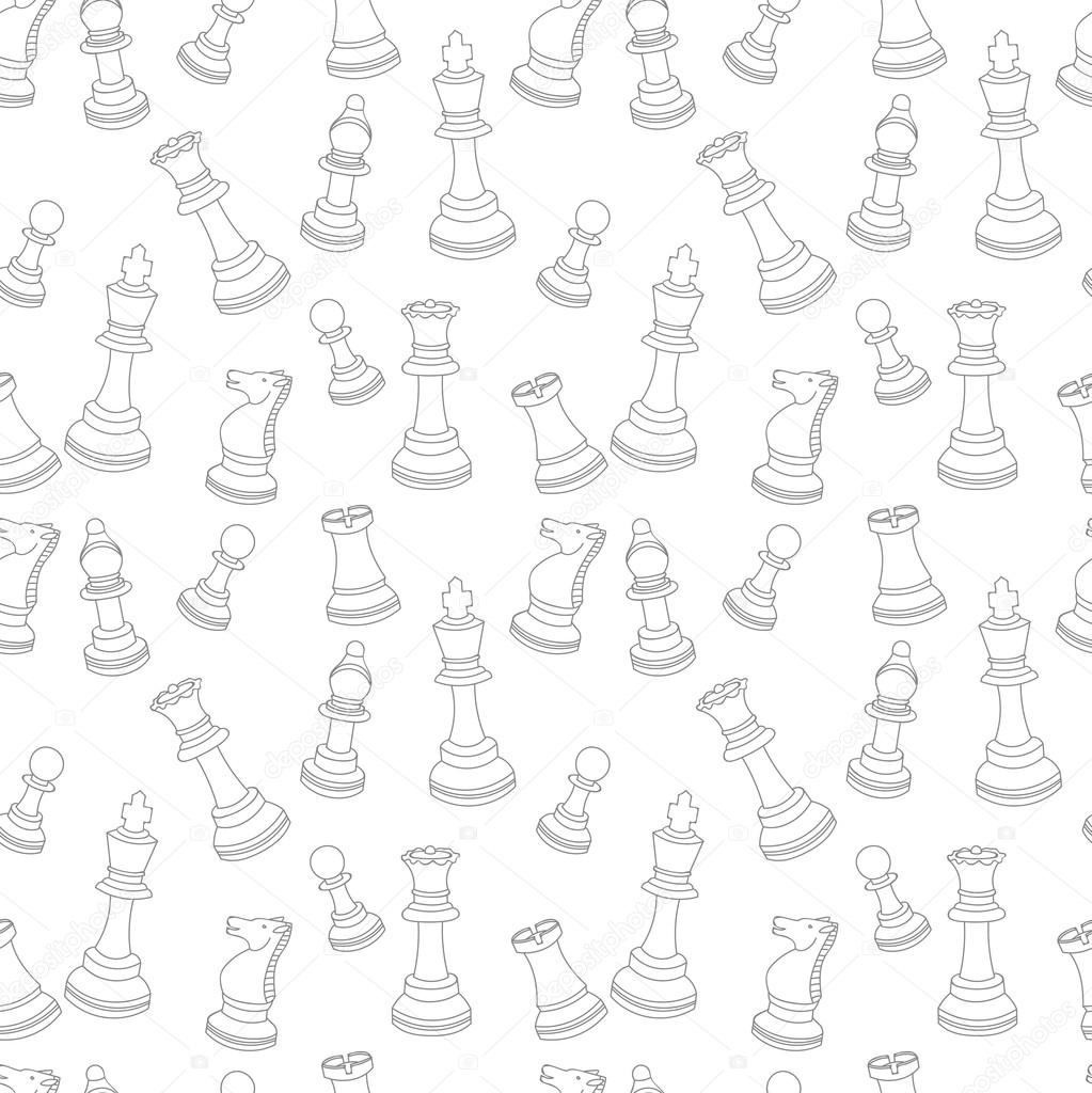 Chess pieces thin line icons king queen Royalty Free Vector