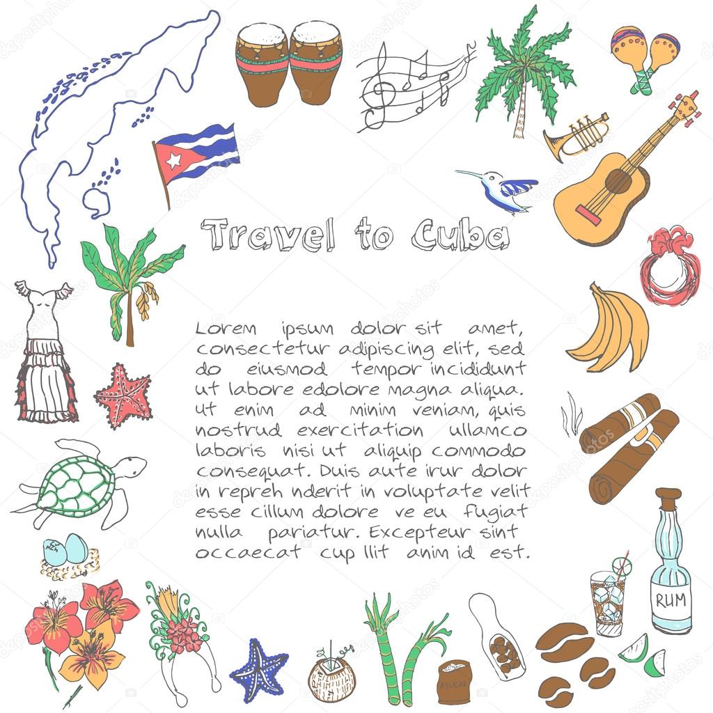 Travel to Cuba icons