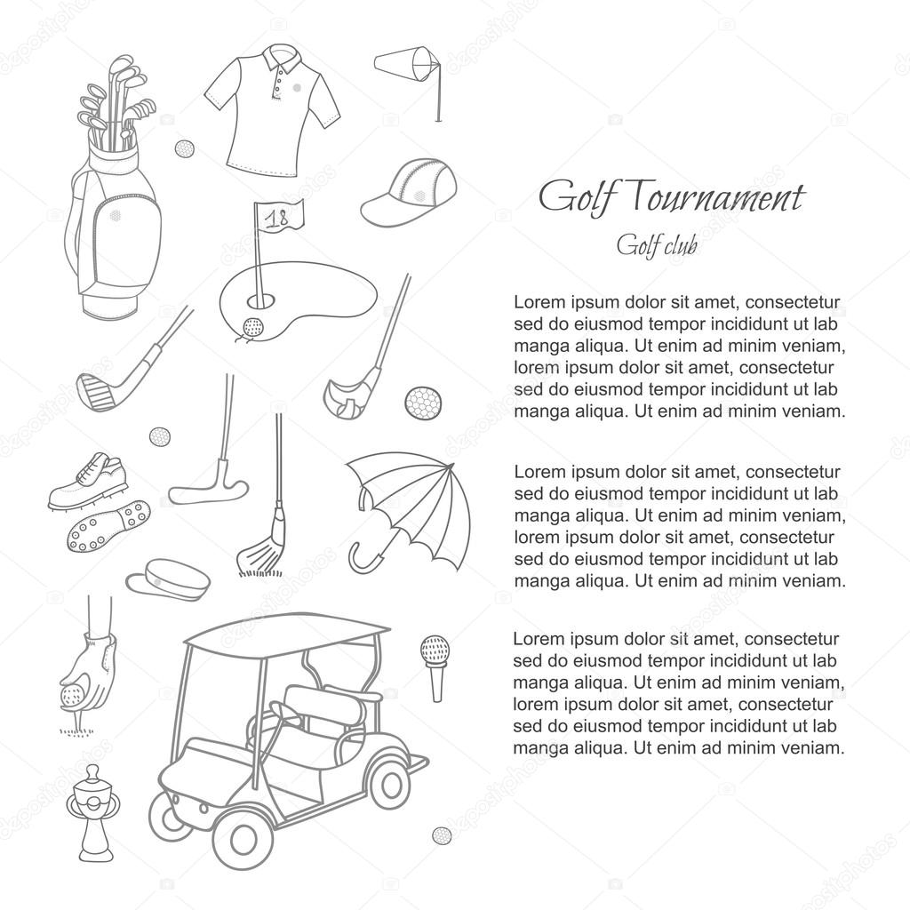 hand drawn Golf collection
