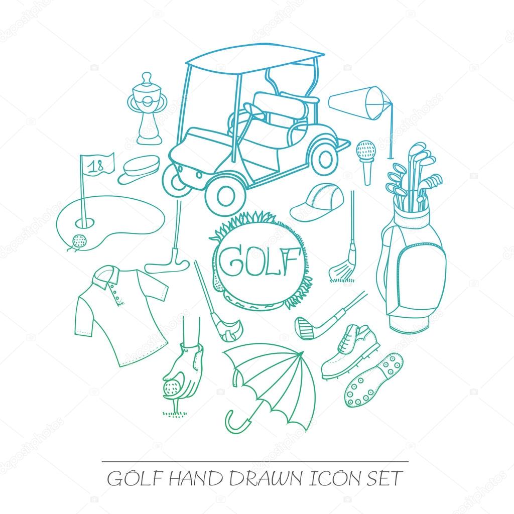 hand drawn Golf icons