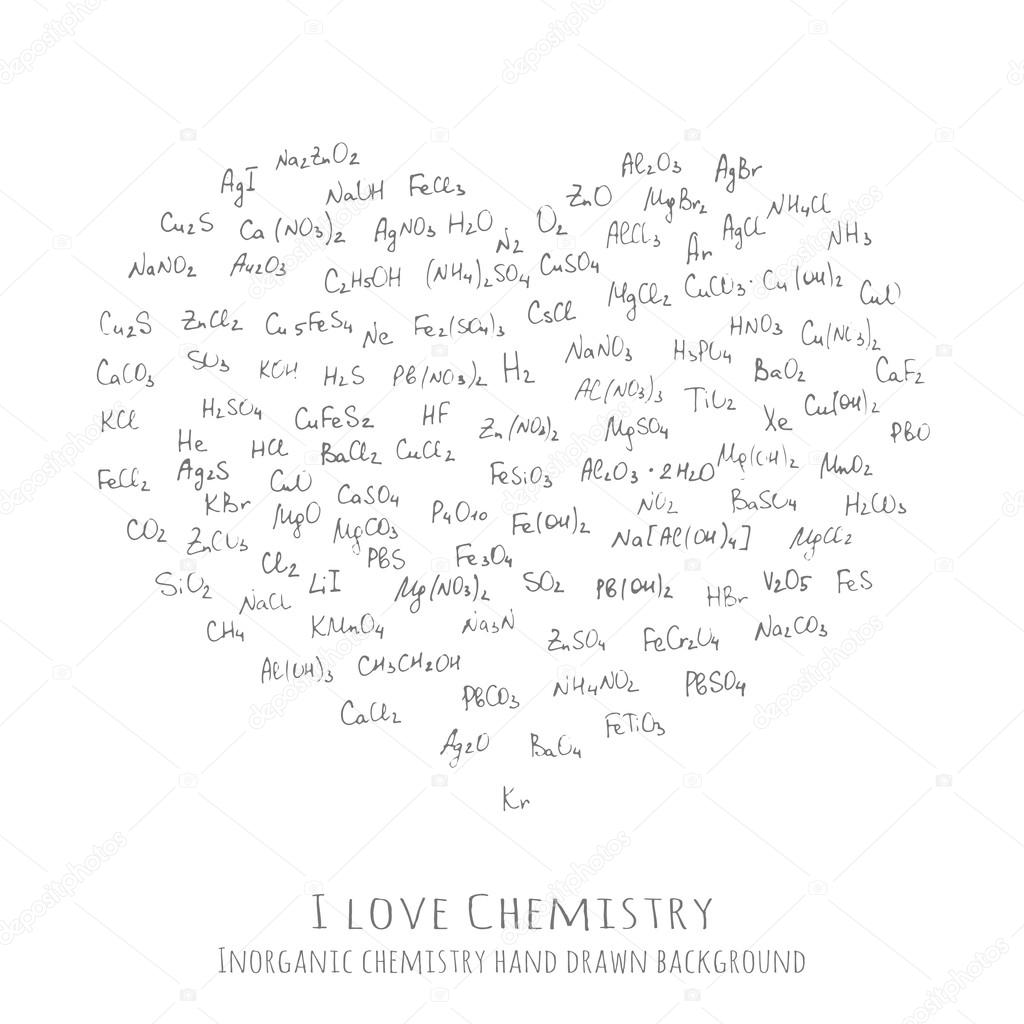 handwritten chemical formulas