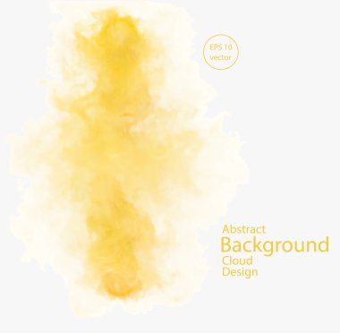 Beyaz arkaplanda sarı duman.