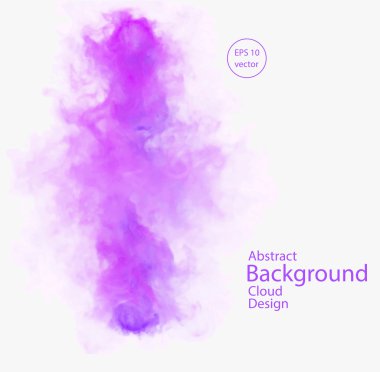 Beyaz arka plan üzerinde mor duman.