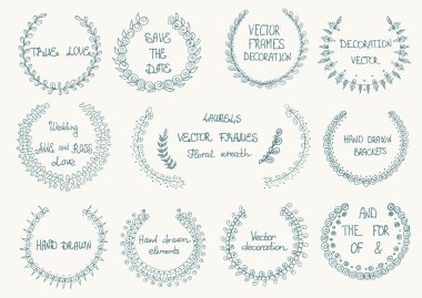 Round hand drawn wreaths
