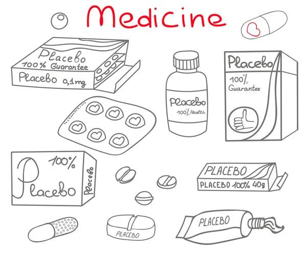 Icônes médicales Croquis — Image vectorielle