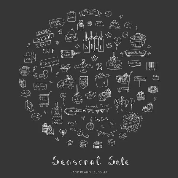 Seasonal Sale Concept set — Stock Vector