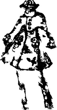 Takım elbiseli bir adamın soyut figürü.