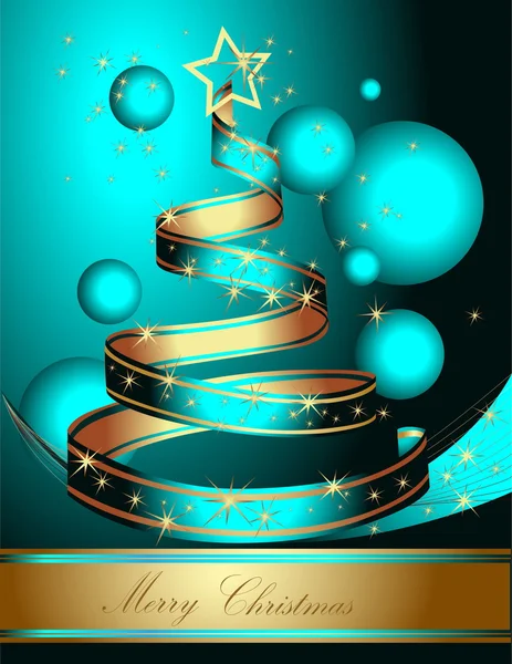 Stilisierter Weihnachtsbaum mit Band. Vektorillustration. — Stockvektor
