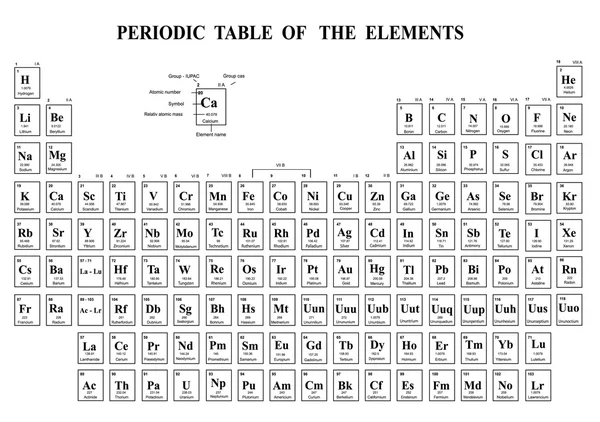 Periodic Table of the Elements — Stock Vector