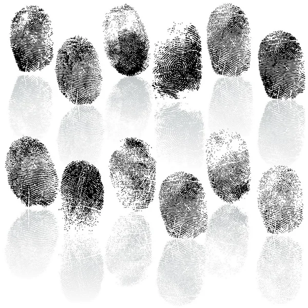 Set of fingerprints, vector illustration — Stock Vector