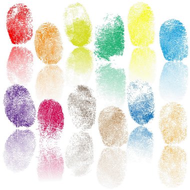 parmak izleri, vektör çizim seti