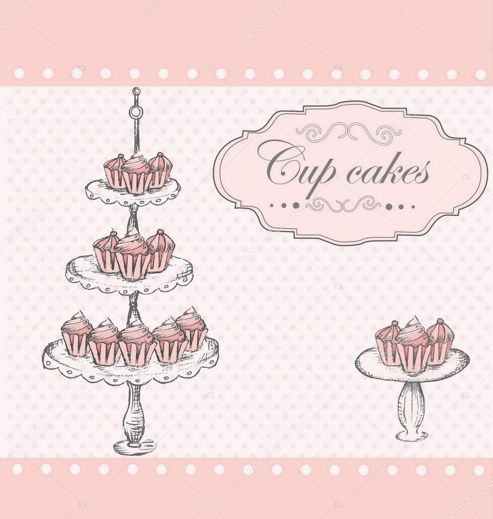 Background with Cup cakes