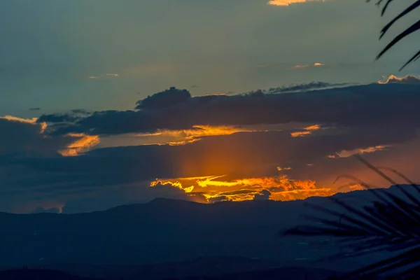 Multiple Exposure Ending Sunset Central Mountains Colombian Andes — Stock Photo, Image