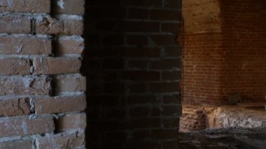 Brownstone Duvar Kemerleri Bir Manastır Kırmızı Tuğla Duvar Tuğlaiçinde Bir Duvar Köşeleri Sütunlar Archs Eski Eski Bina Antik Duvar Panorama Fallen Are