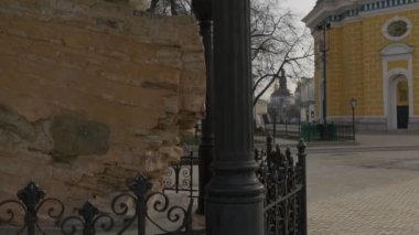 Eski Dormition Katedrali Eski Duvar Parçası Kutsal Dormition Kiev-Pechersk Lavra Dormition Katedrali Çan Kulesi Tarihi Anıt Ortodoks Mimarisi