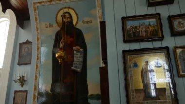 Katedralin iç Mgar kurtarıcı-başkalaşım Manastırı günü Mary'nin simge erkek manastır Poltava bölge Ukrayna dini görüntüleri Azizler ve Meryem