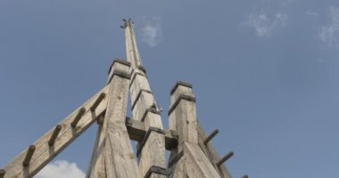 Taşları Atmak için Mancınık, Gözetleme Kuleleri, Kale Tepesi, Kale Duvarları, Woden Duvarları, Kiev Russ, 11 Yüzyıl, İmar