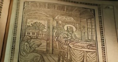 Gravür resimleri Bölüm Saints Monks Old Men, Eski Kitap Antik Kitap Paterik Kiev-Pecherska Lavra 18 Yüzyıl Yıl 1762