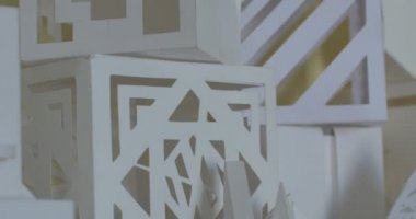 White Volumetric Architectural Layouts Products Paper Forms Cubes Pyramid Sphere Tracking Right Kiev Ukraine