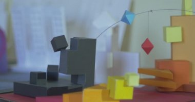 White Blue Red Green Yellow Colorful Volumetric Architectural Layouts Products Paper Forms Cubes Pyramid Tracking Right Sphere Kiev Ukraine