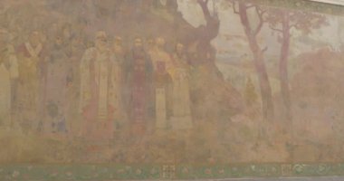 Kiev-Pechersk Lavra Frescoes Ortodoks Kutsal Babalar St Anthony İsa Panorana Annesi Varsayım Simgesi ile Ana Giriş