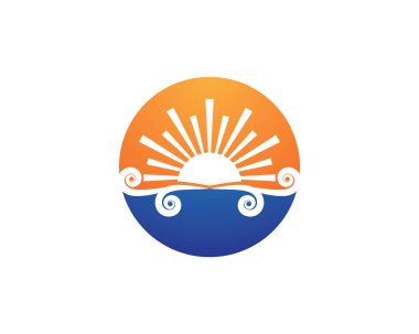 Güneş logosu şablon vektör resimleme tasarımı