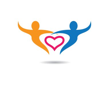 Evlat edinme ve toplumsal bakım logosu vektör resmetme tasarımı